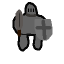 pixel art, poorly drawn knight in armor